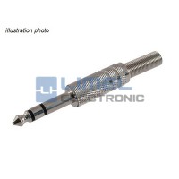 JACK Zástrčka 6,3mm Stereo KOVOVÁ na kábel